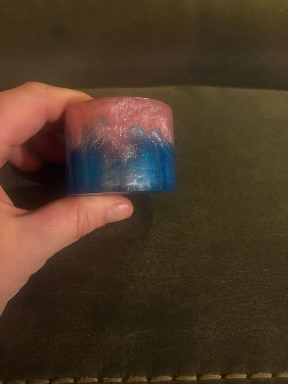 Blue and Pink Resin Tea Light Candle Holder